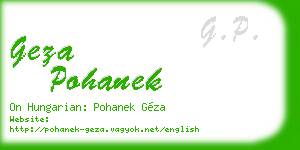 geza pohanek business card